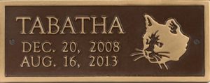 custom bronze plaque niche pet