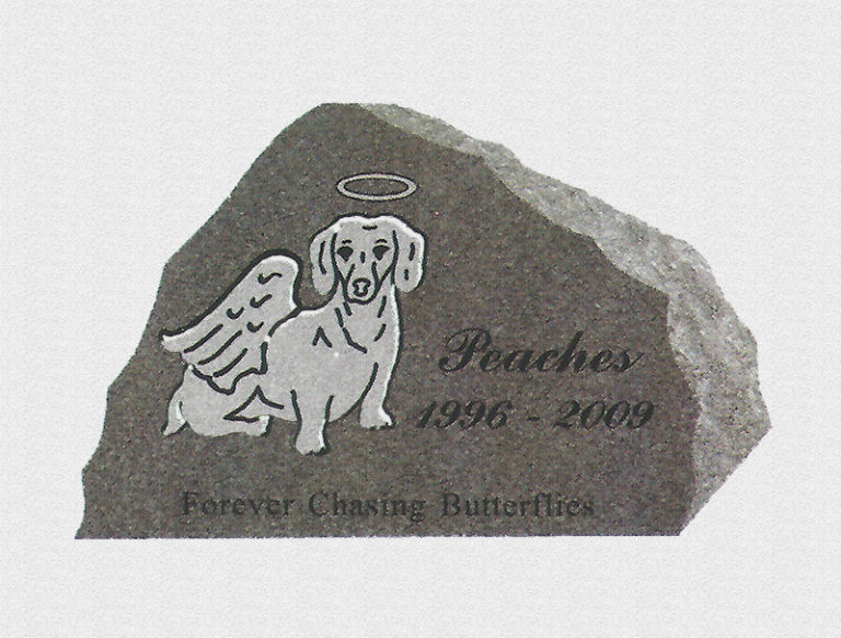 Pet wedge granite gray memorial